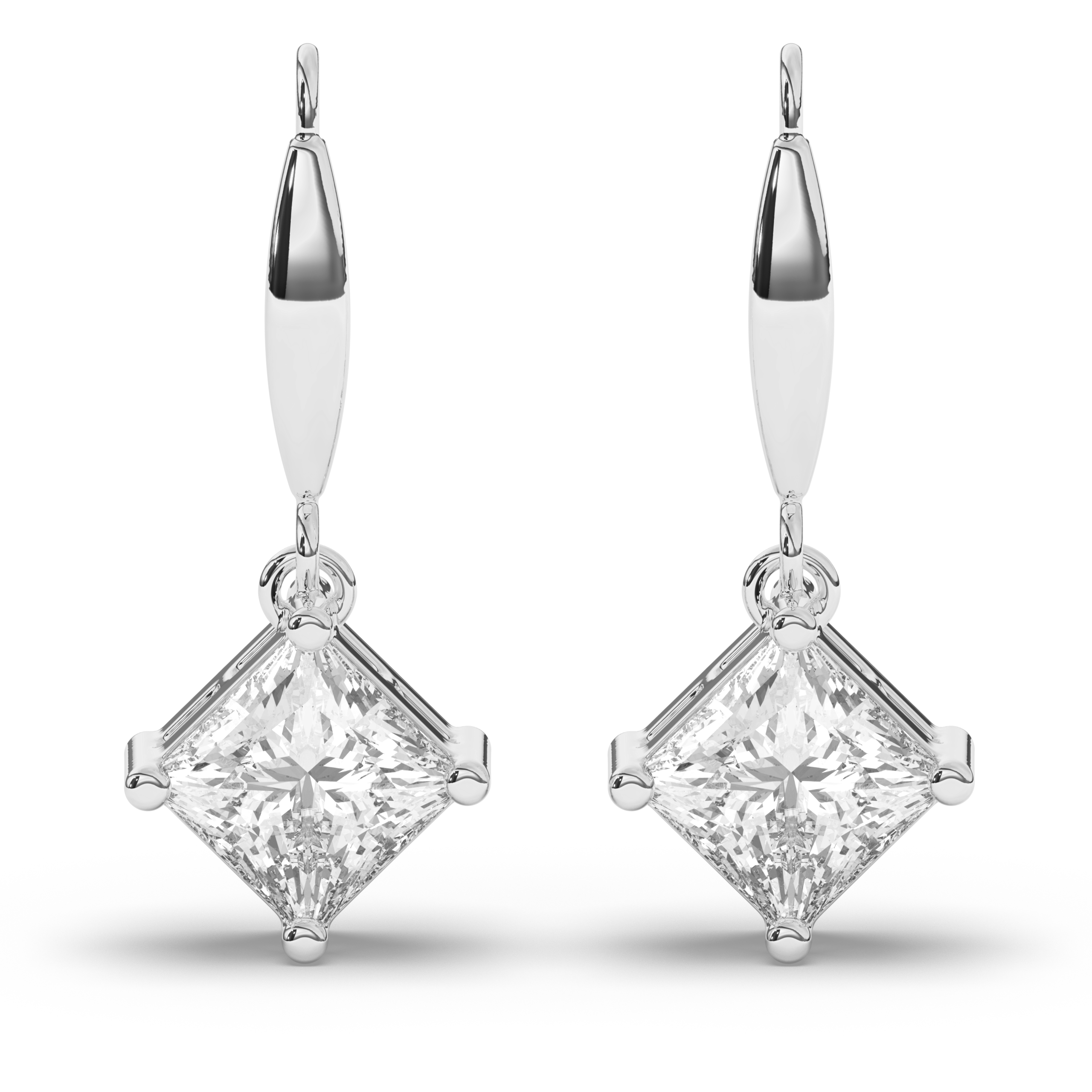 Majestic Princess Lab-Grown Diamond Dangle Earrings - Pear Jewels